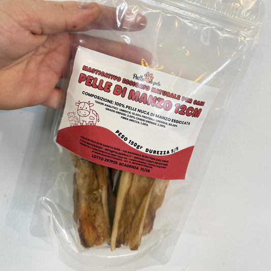 MASTICATIVO PER CANI PELLE DI NUCA 12CM MANZO