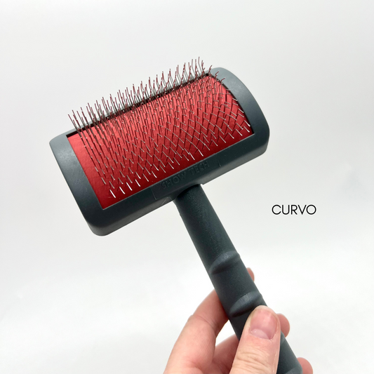 Cardatore per cani GREY setole medio lunghe e medio dure