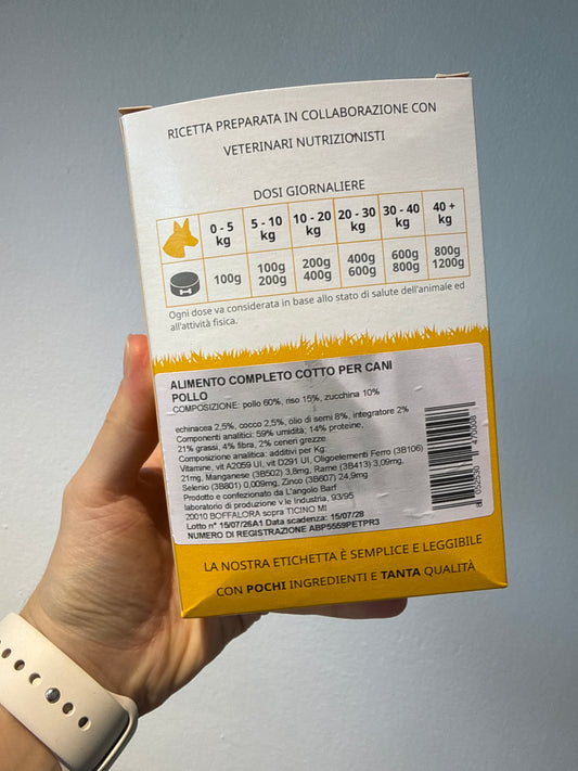 Mix menù COTTO pollo premium 500gr (porzionato in2x250gr) per cani