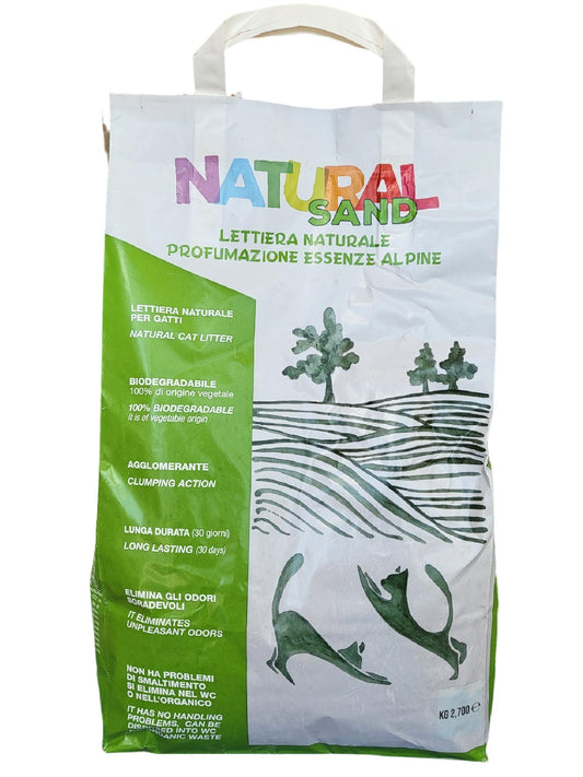 Lettiera per gatti al mais Natural Sand - Erbe Alpine 6L